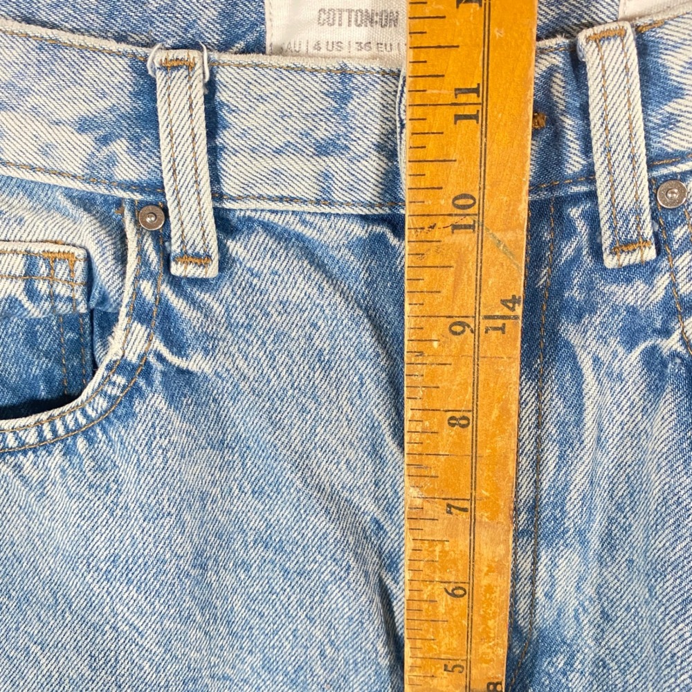 Cotton On 90s Distressed Acid Wash Loose Straight Leg Jeans Size 4 Grunge Y2K - Picture 6 of 6